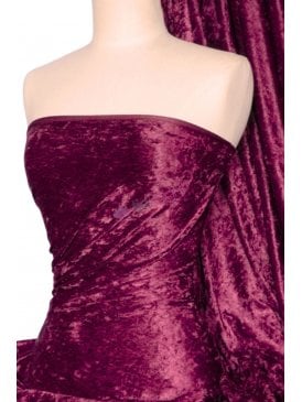 Crushed Velvet/Velour Stretch Material- Claret Q156 CLT