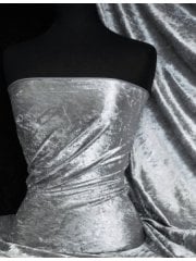 Crushed Velvet/Velour Stretch Material- Cloud Grey Q156 CGR