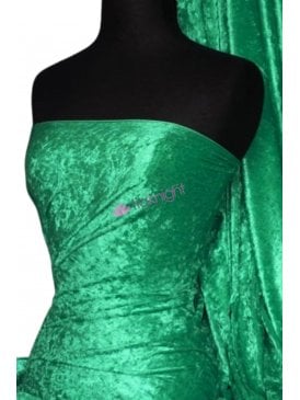 Crushed Velvet/Velour Stretch Material- Emerald Green Q156 EMGR
