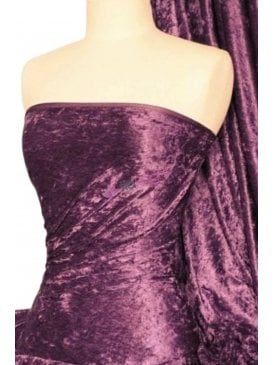 Crushed Velvet/Velour Stretch Material- Grape Q156 GRP