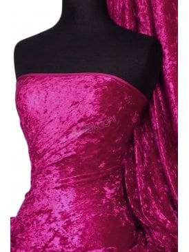 Crushed Velvet/Velour Stretch Material- Hot Pink Q156 HTPN