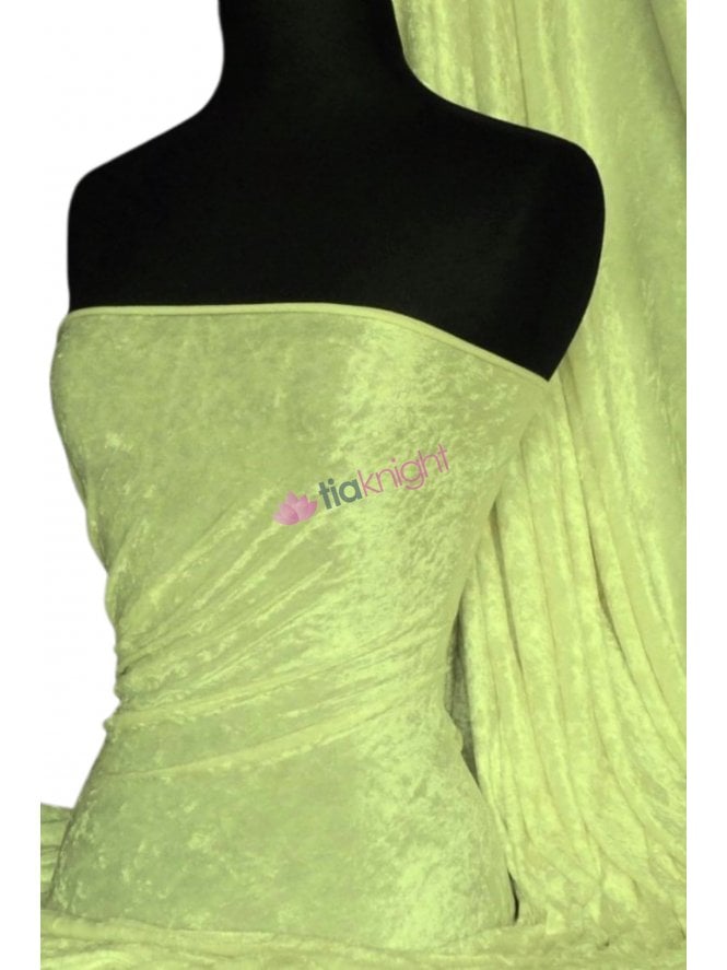 Crushed Velvet/Velour Stretch Material- Lemon Q156 LMN