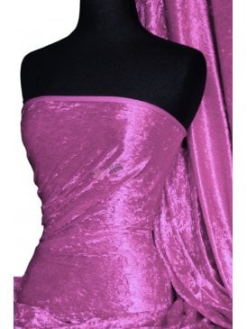 Crushed Velvet/Velour Stretch Material- Light Cerise Q156 LCRS