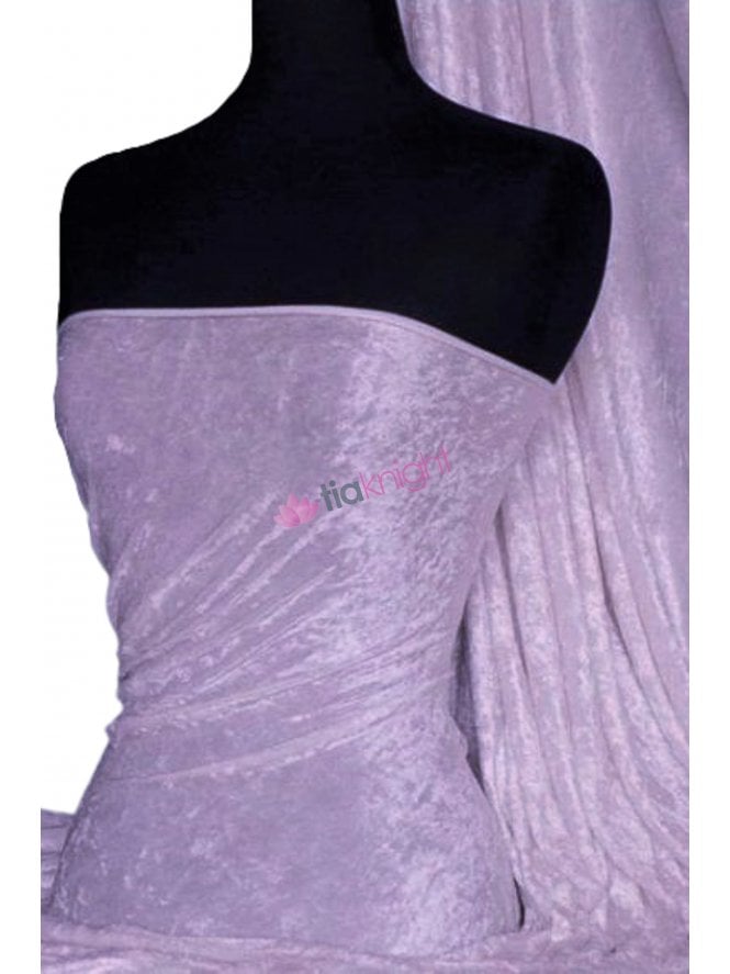 Crushed Velvet/Velour Stretch Material- Lilac Q156 LIL
