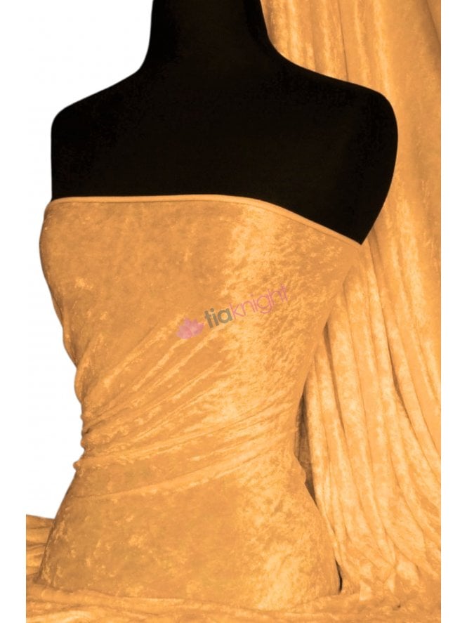Crushed Velvet/Velour Stretch Material- Maize Q156 MZE