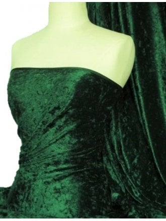 Crushed Velvet/Velour Stretch Material- Mask Green Q156 MSK
