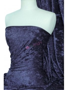 Crushed Velvet/Velour Stretch Material- Midnight Navy Q156 MDNY