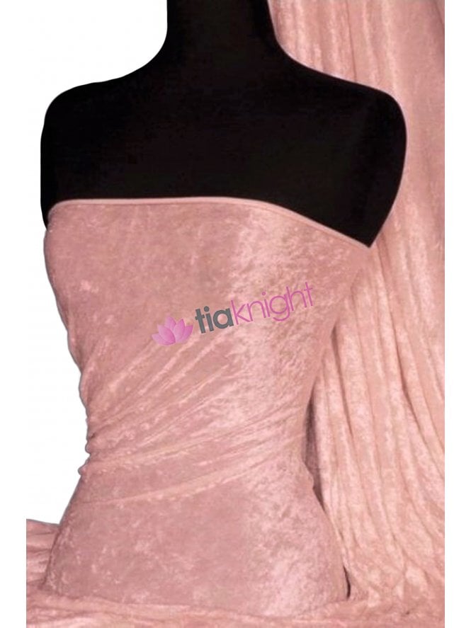 Crushed Velvet/Velour Stretch Material- Milkshake Pink Q156 MKPN