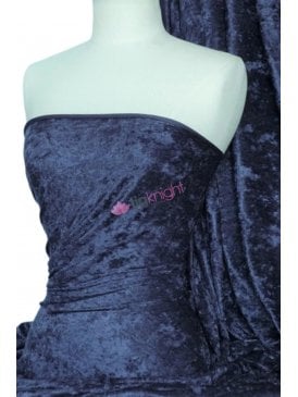 Crushed Velvet/Velour Stretch Material- Navy Q156 NY