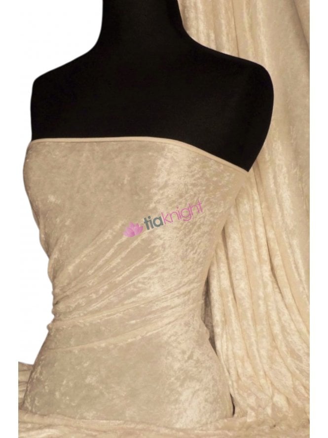 Crushed Velvet/Velour Stretch Material- Nude Q156 ND