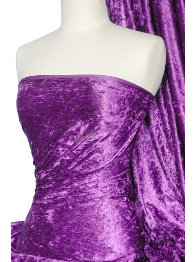 Crushed Velvet/Velour Stretch Material- Orchid Purple Q156 OCHP