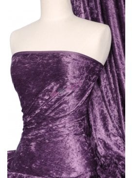 Crushed Velvet/Velour Stretch Material- Pale Mauve Q156 PMVE