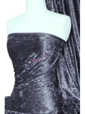 Crushed Velvet/Velour Stretch Material- Platinum Grey Q156 PLT
