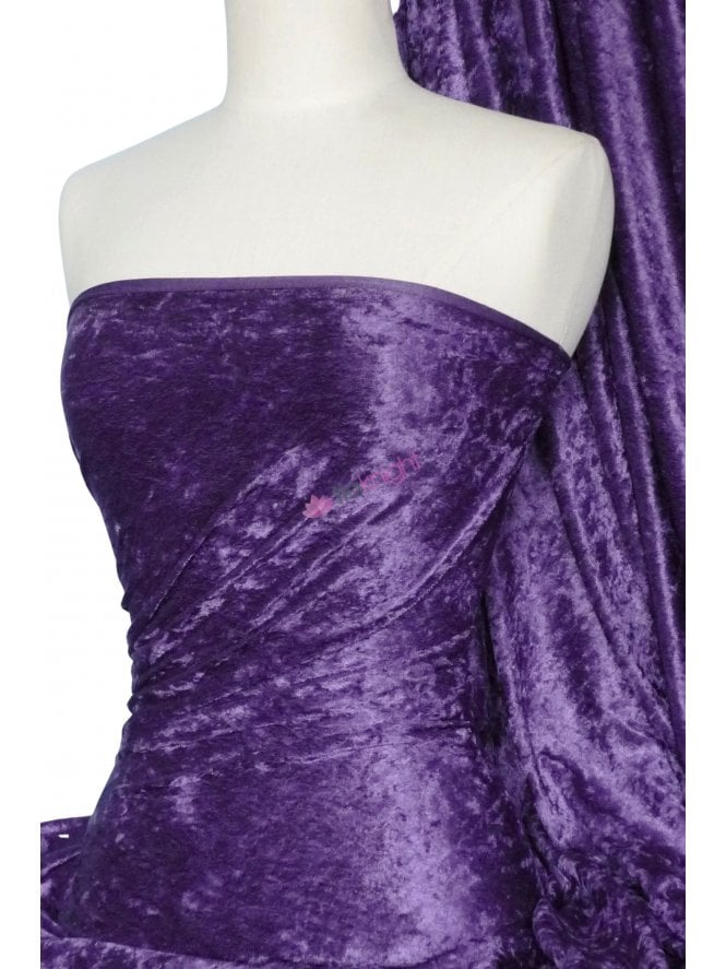 Crushed Velvet/Velour Stretch Material- Purple Q156 PPL