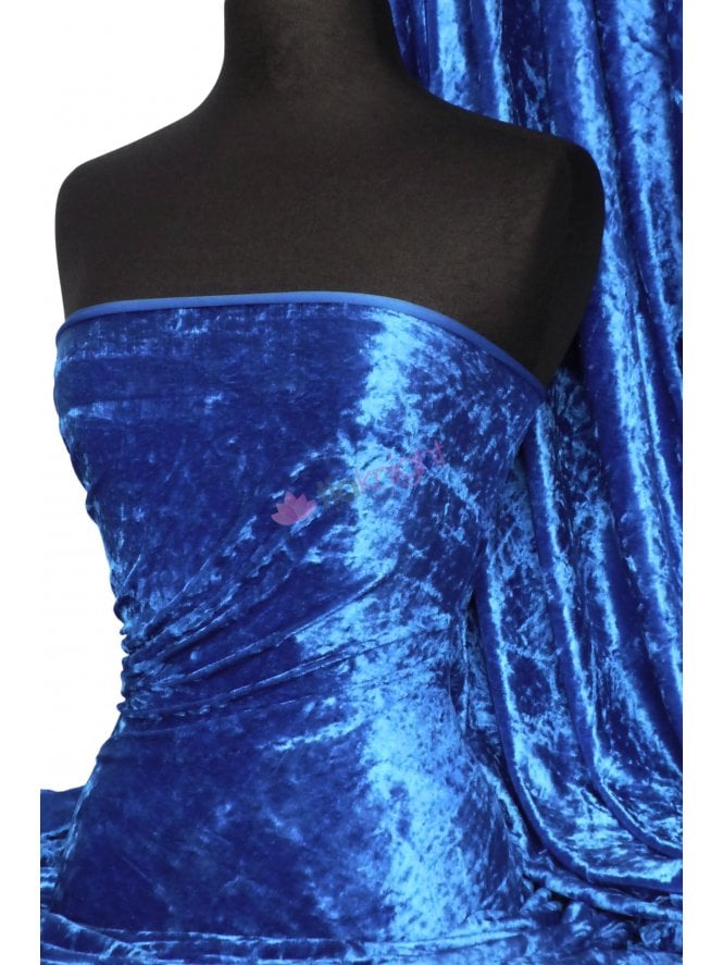 Crushed Velvet/Velour Stretch Material- Royal Blue Q156 RBL