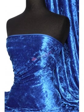Crushed Velvet/Velour Stretch Material- Royal Blue Q156 RBL