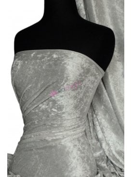 Crushed Velvet/Velour Stretch Material- Sage Grey Q156 SGR