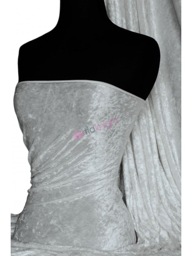 Crushed Velvet/Velour Stretch Material- Silver Grey Q156 SLV