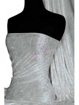 Crushed Velvet/Velour Stretch Material- Silver Grey Q156 SLV