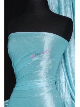Crushed Velvet/Velour Stretch Material- Sky Blue Q156 SKBL