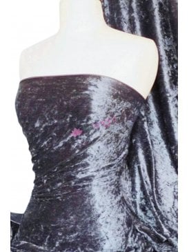 Crushed Velvet/Velour Stretch Material- Steel Grey Q156 STLGR