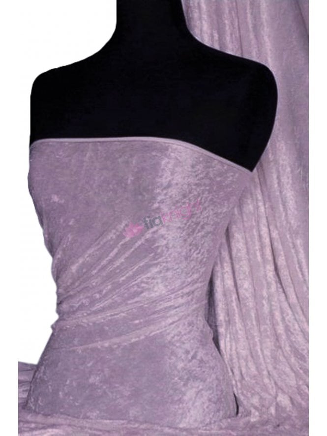 Crushed Velvet/Velour Stretch Material- Sugar Lilac Q156 SGLIL