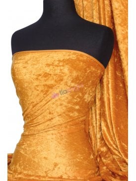 Crushed Velvet/Velour Stretch Material- Sunflower Yellow Q156 SNF