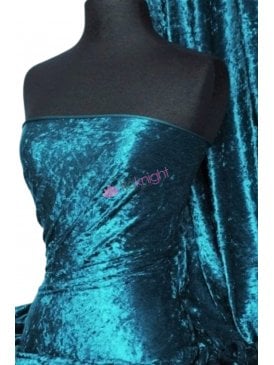 Crushed Velvet/Velour Stretch Material- Teal Q156 TL
