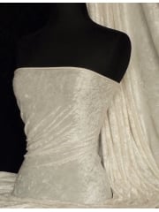 Crushed Velvet/Velour Stretch Material- Vanilla Cream Q156 VCRM