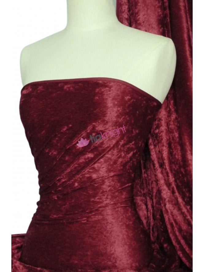 Crushed Velvet/Velour Stretch Material- Wine Q156 WN