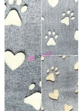 Cuddle Plush Glow In The Dark Ultra Soft Fleece Fabric- Love Paws SQ762