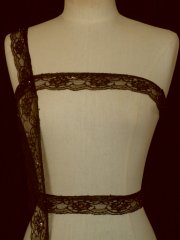 Dark Brown Floral Beaded Net Lace Trim