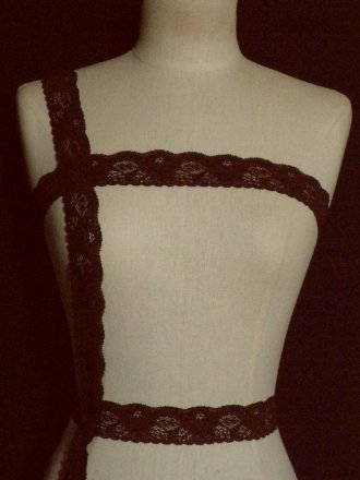 Dark Brown Floral Lace Trim