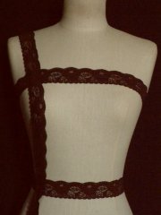 Dark Brown Floral Lace Trim