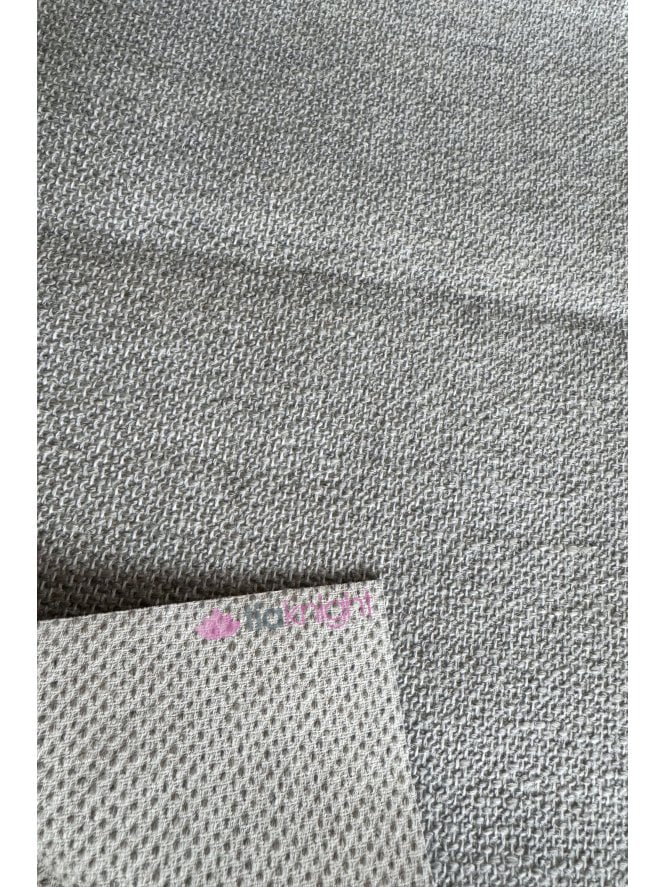 Designer Curtain Upholstery Textured Interior Material- Grey Basket Weave SQ994 GR