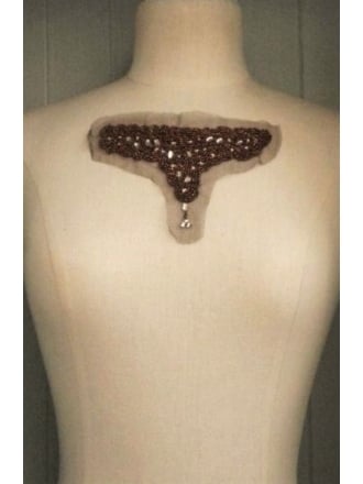 Diamanté Beaded Appliqué- Bronze EM38 BNZ
