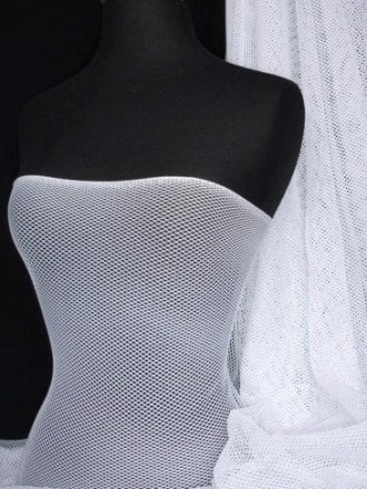 Diamond Fishnet 4 Way Stretch Material- White Q780 WHT