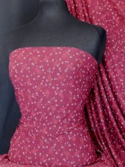 Ditsy Floral 4 Way Stretch Light Jersey Fabric - Winter Berries SQ56 BER