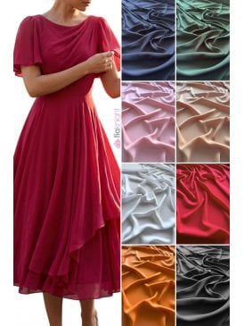 Double Georgette Crepe Chiffon Dress Decor Fabric- SQ1046