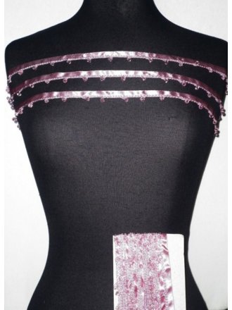 Dusky Pink Diamond Beaded Trim