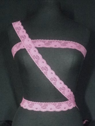 Dusky Pink Floral Lace Trim