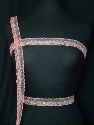 Dusky Pink Floral Sequin Lace Trim