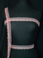 Dusky Pink Floral Sequin Lace Trim