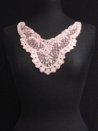 Dusky Pink Sequin Embroidered Net Neck Piece