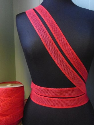 Elastic Lycra Net Trim- Red SY144 RD