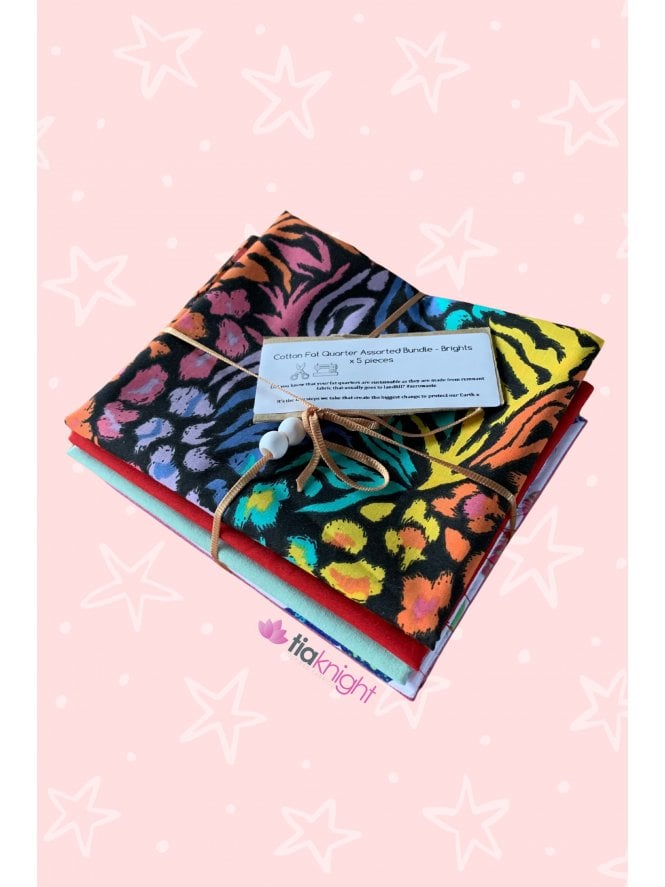 Fat Quarter Cotton Crafting Bundle x Brights 5 Pieces