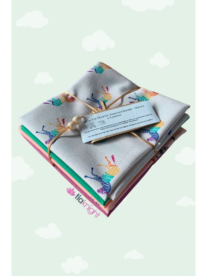 Fat Quarter Cotton Crafting Bundle x Nature 5 Pieces