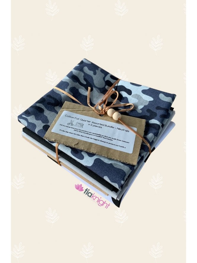 Fat Quarter Cotton Crafting Bundle x Neutral 5 Pieces