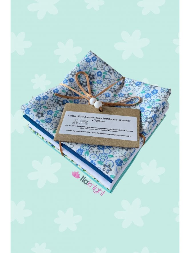 Fat Quarter Cotton Crafting Bundle x Summer 5 Pieces