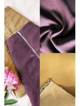 Faux Suede Soft Interior/Upholstery Fabric Material- Damson SQ173 DMS